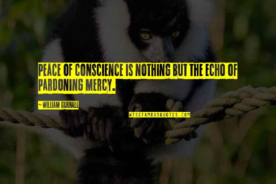 Is Pardoning Quotes By William Gurnall: Peace of conscience is nothing but the echo