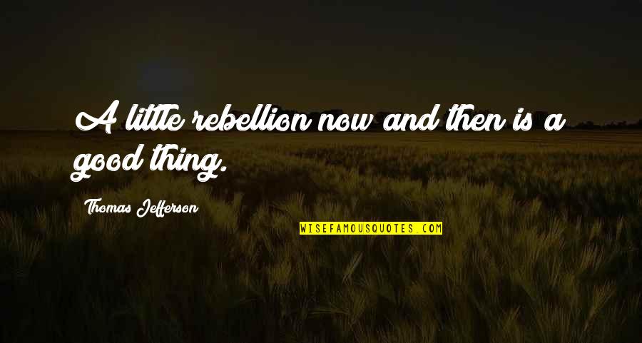Is Rebellion A Good Quotes By Thomas Jefferson: A little rebellion now and then is a