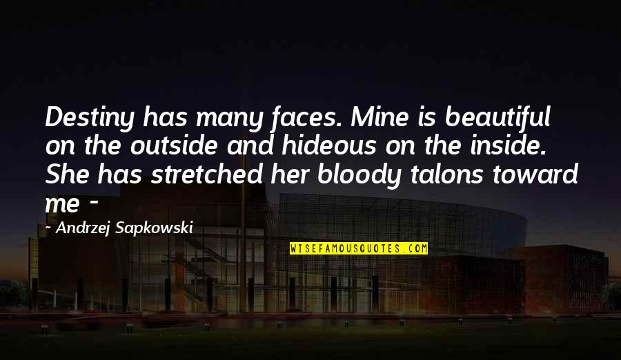 Is She Beautiful Quotes By Andrzej Sapkowski: Destiny has many faces. Mine is beautiful on