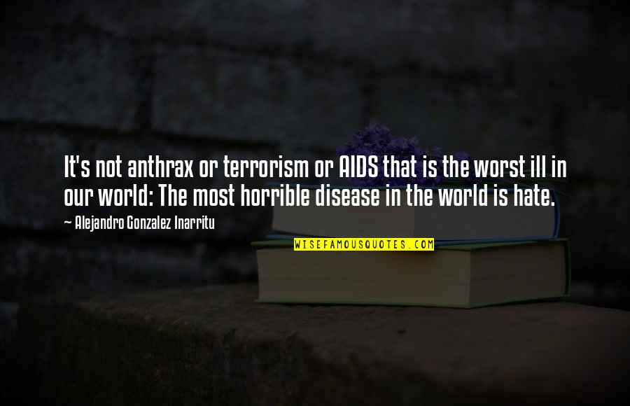 Is Terrorism Quotes By Alejandro Gonzalez Inarritu: It's not anthrax or terrorism or AIDS that