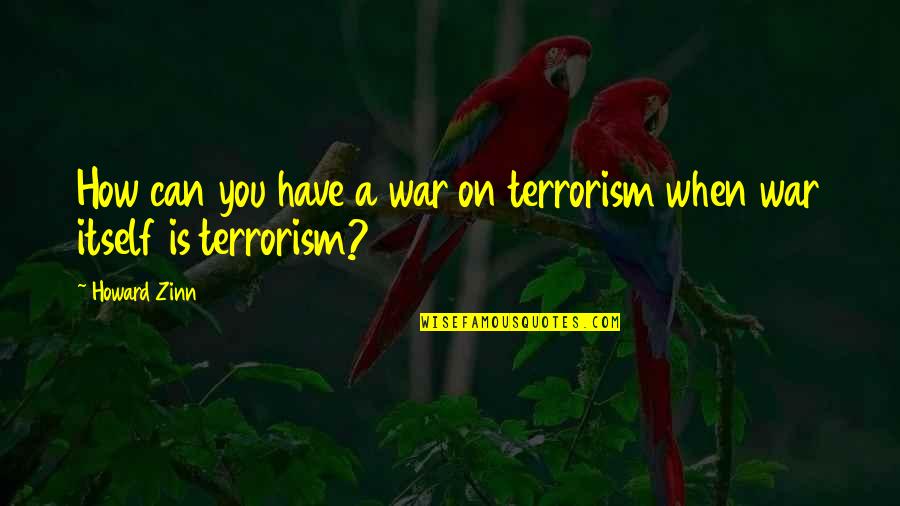 Is Terrorism Quotes By Howard Zinn: How can you have a war on terrorism