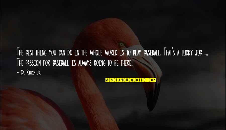 Is That The Best You Can Do Quotes By Cal Ripken Jr.: The best thing you can do in the