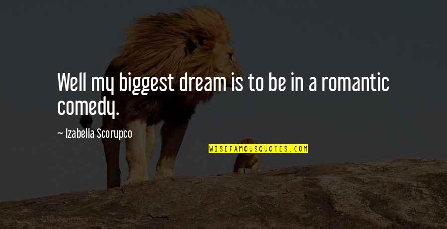 Is Well Quotes By Izabella Scorupco: Well my biggest dream is to be in