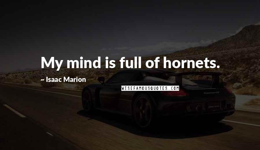 Isaac Marion quotes: My mind is full of hornets.