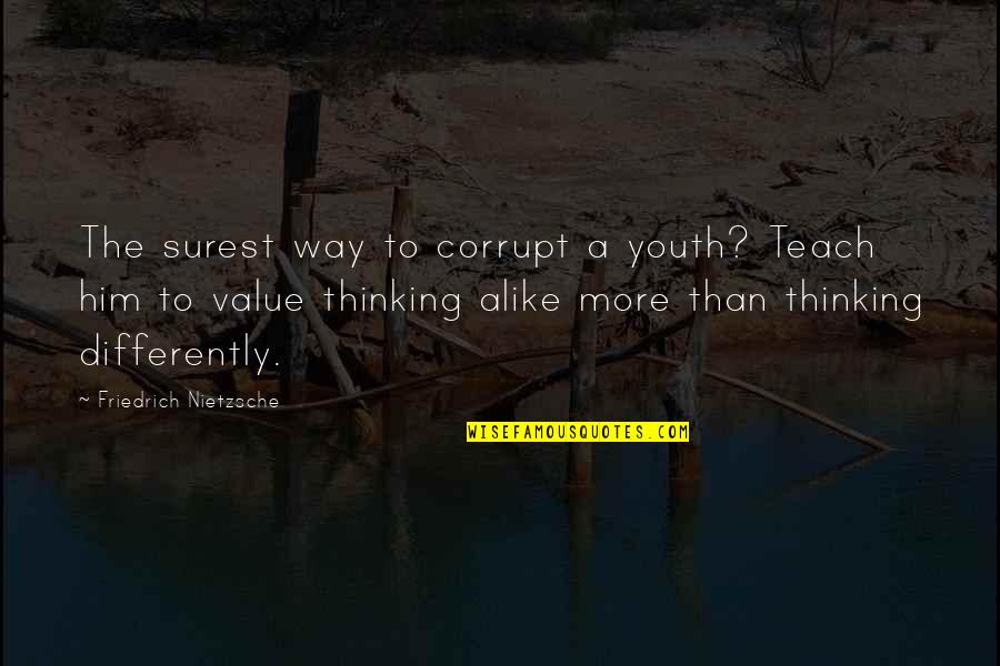 Isabelle Eberhardt Love Quotes By Friedrich Nietzsche: The surest way to corrupt a youth? Teach