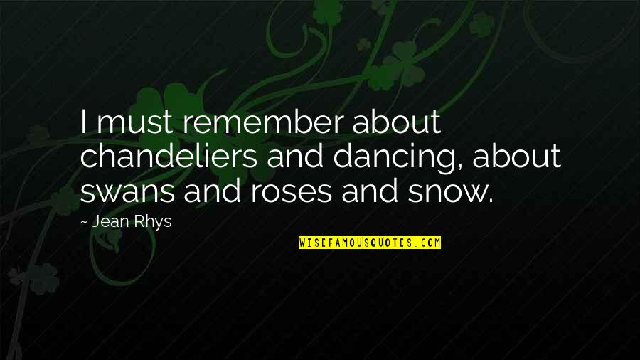 Isabelo Zenon Cruz Quotes By Jean Rhys: I must remember about chandeliers and dancing, about