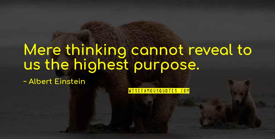 Isbister Staff Quotes By Albert Einstein: Mere thinking cannot reveal to us the highest