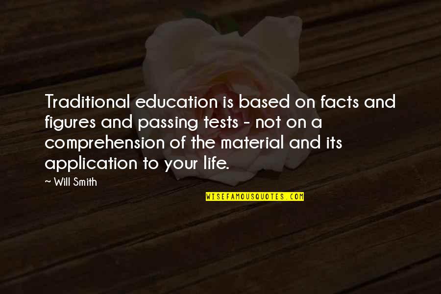 Isca Quotes By Will Smith: Traditional education is based on facts and figures