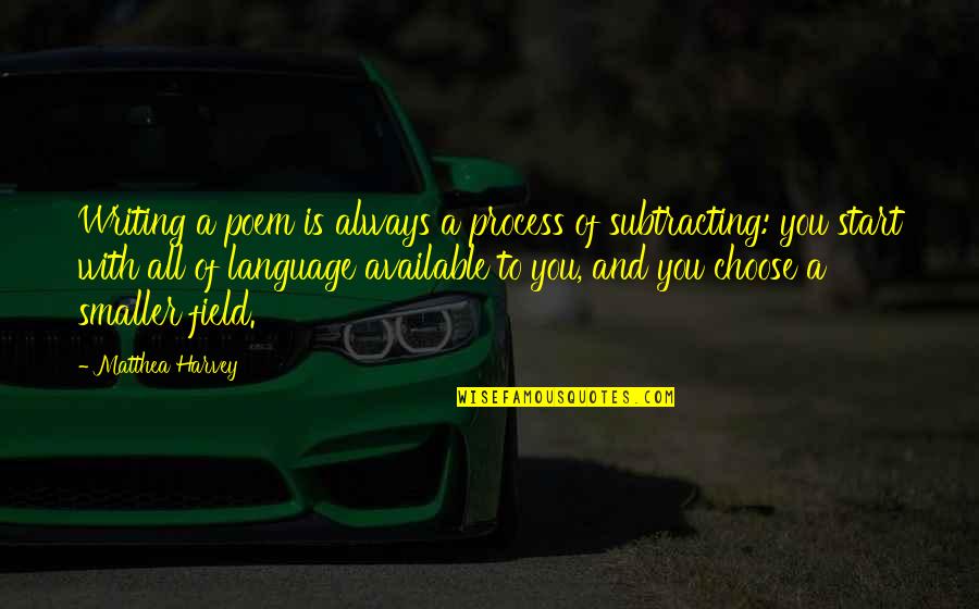 Isellaugustahomes Quotes By Matthea Harvey: Writing a poem is always a process of Isellaugustahomes Quotes By Matthea Harvey: Writing a poem is always a process of