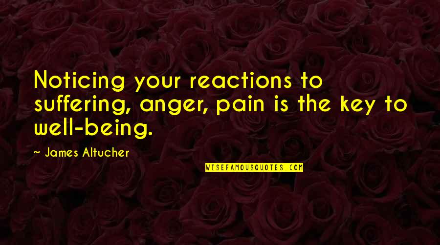 Ishantha Quotes By James Altucher: Noticing your reactions to suffering, anger, pain is