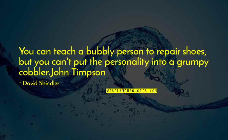 Ishii Quotes By David Shindler: You can teach a bubbly person to repair