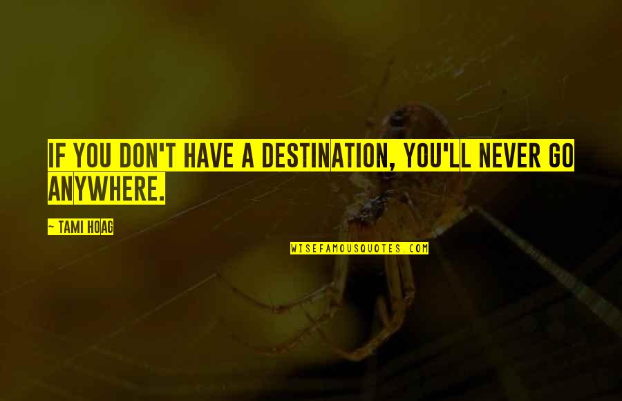Ishikura Scallion Quotes By Tami Hoag: If you don't have a destination, you'll never