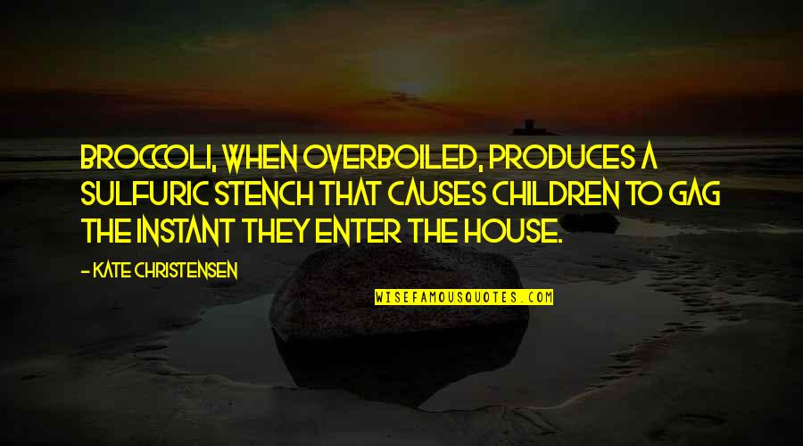 Isildur Meme Quotes By Kate Christensen: Broccoli, when overboiled, produces a sulfuric stench that