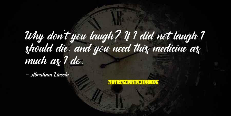 Iskcon Daily Quotes By Abraham Lincoln: Why don't you laugh? If I did not