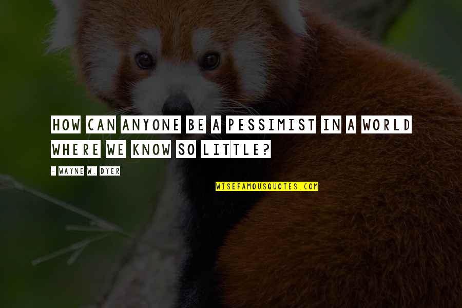 Iskenderian Camshafts Quotes By Wayne W. Dyer: How can anyone be a pessimist in a