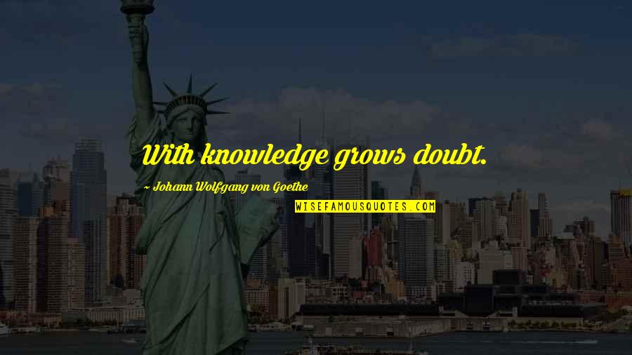 Isko Moreno Quotes By Johann Wolfgang Von Goethe: With knowledge grows doubt.