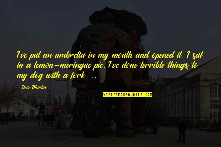 Iskoe Major Quotes By Steve Martin: I've put an umbrella in my mouth and