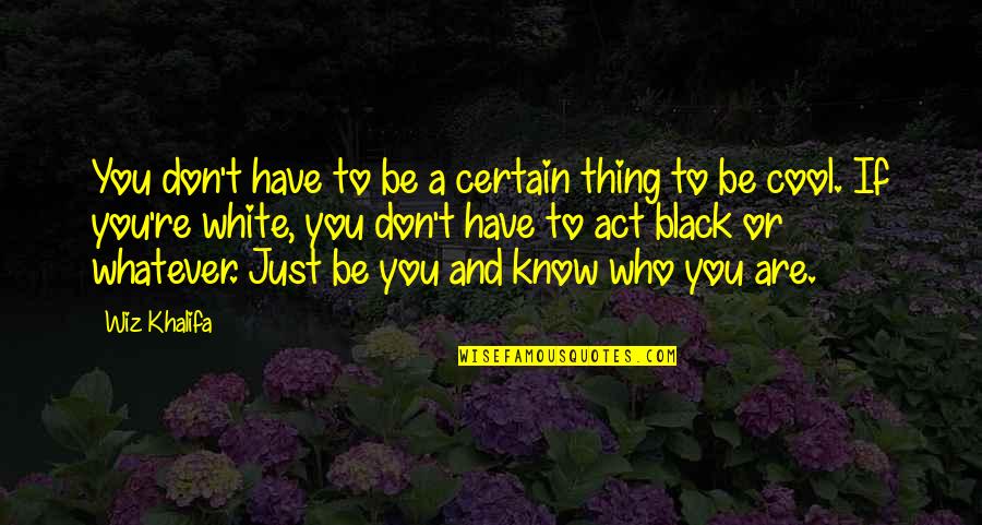 Iskusnitsa Quotes By Wiz Khalifa: You don't have to be a certain thing Iskusnitsa Quotes By Wiz Khalifa: You don't have to be a certain thing