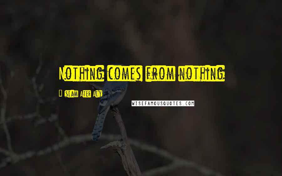 Islam Atef Aly quotes: Nothing comes from nothing