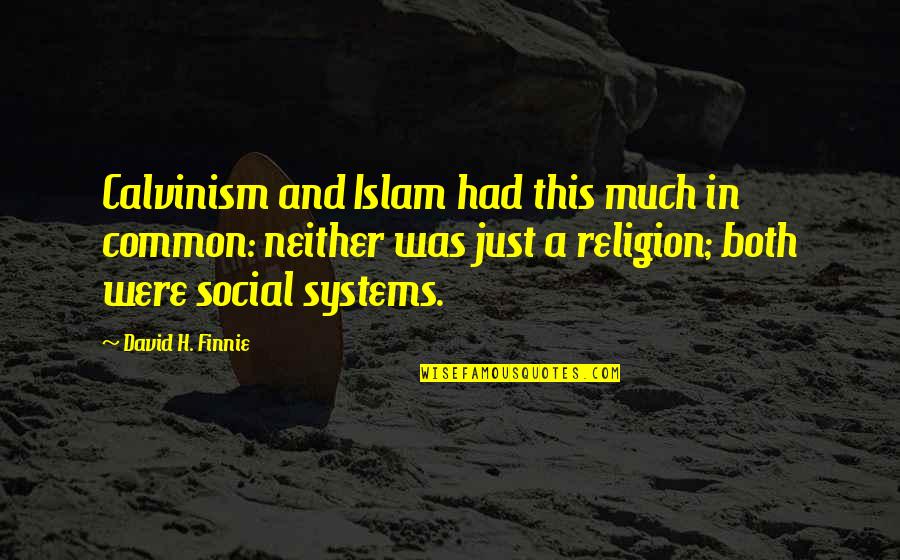 Islam Is My Religion Quotes By David H. Finnie: Calvinism and Islam had this much in common: