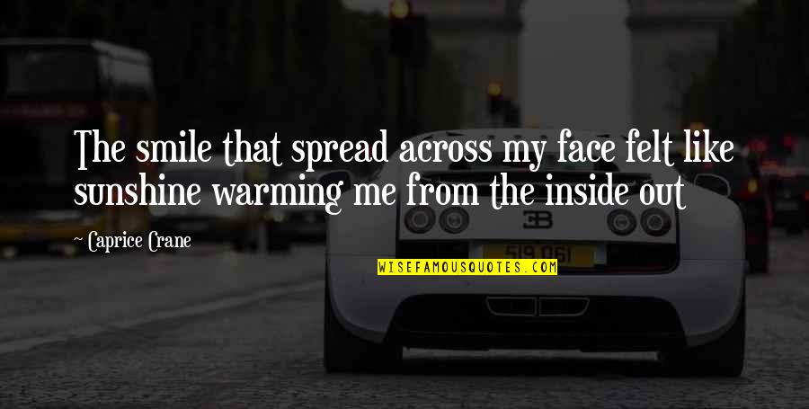 Islam Vedanta Quotes By Caprice Crane: The smile that spread across my face felt