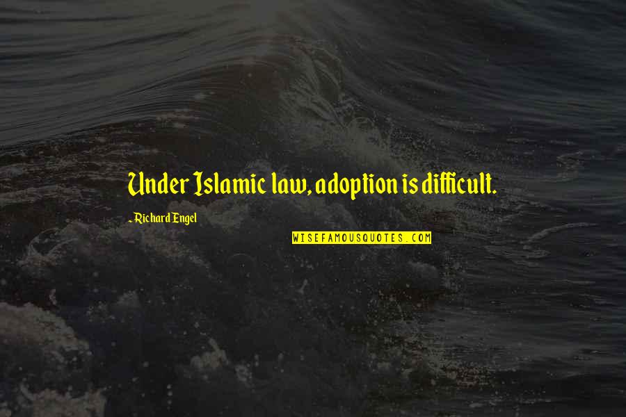 Islamic Law Quotes By Richard Engel: Under Islamic law, adoption is difficult.
