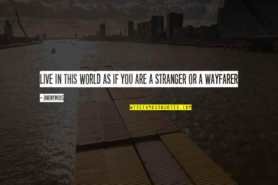 Islamic World Quotes By Anonymous: Live in this world as if you are