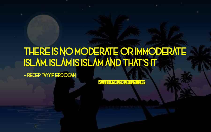 Islam's Quotes By Recep Tayyip Erdogan: There is no moderate or immoderate Islam. Islam