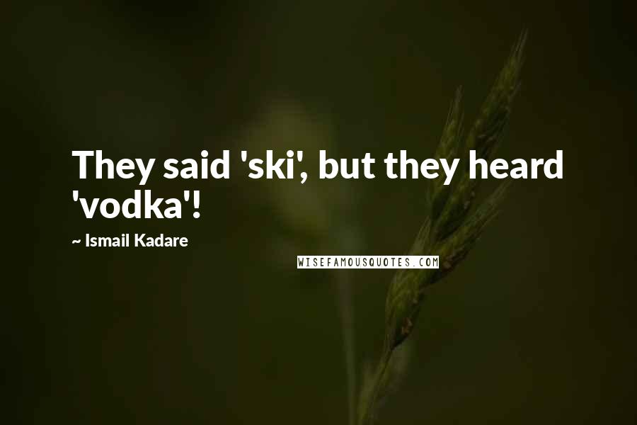 Ismail Kadare quotes: They said 'ski', but they heard 'vodka'!