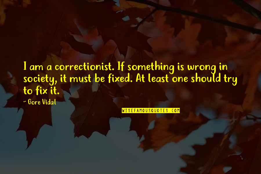 Ismenias Quotes By Gore Vidal: I am a correctionist. If something is wrong
