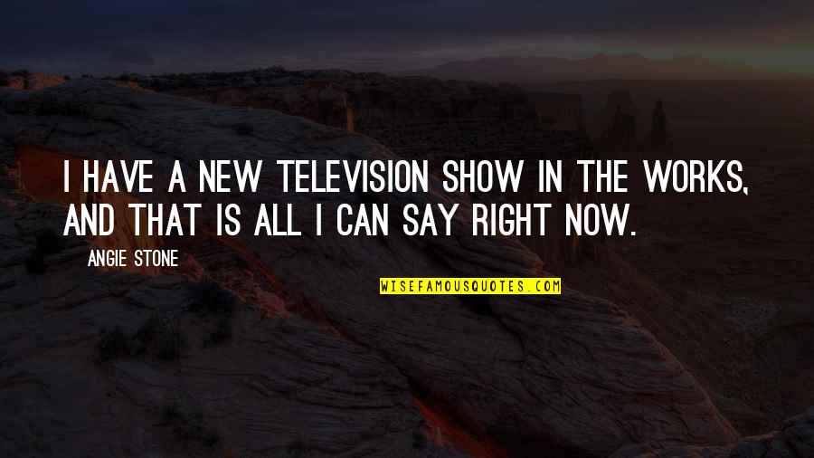 Iso-8859-1 Quotes By Angie Stone: I have a new television show in the