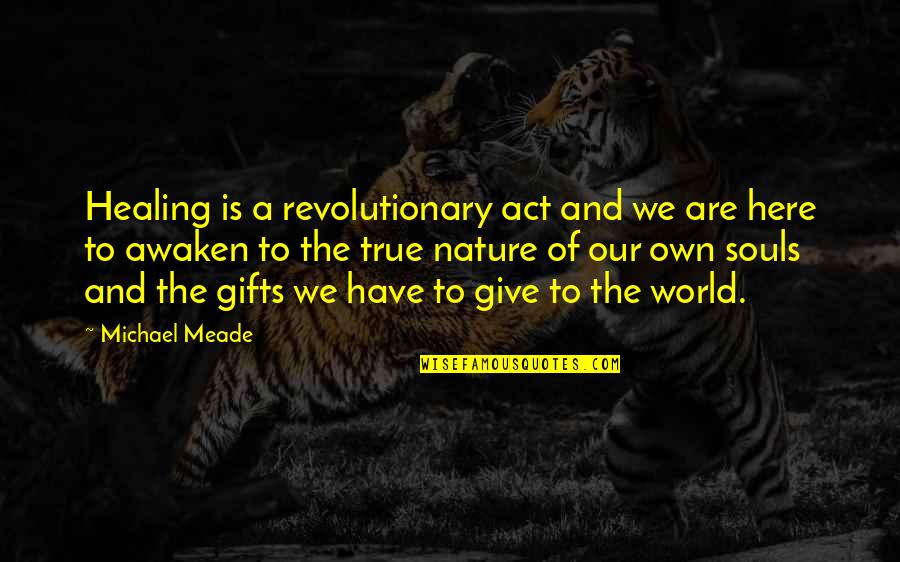 Ispasa Tortilla Quotes By Michael Meade: Healing is a revolutionary act and we are Ispasa Tortilla Quotes By Michael Meade: Healing is a revolutionary act and we are