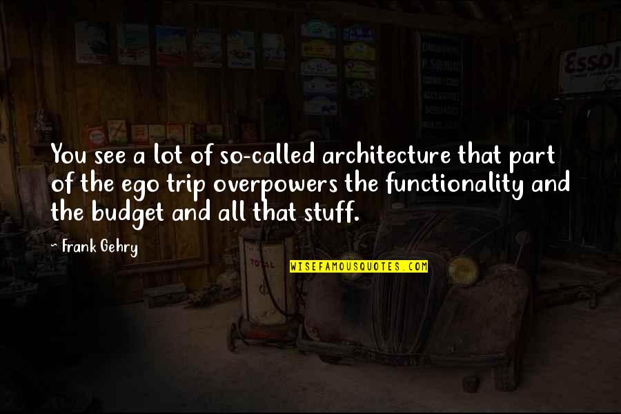 Ispiring Quotes By Frank Gehry: You see a lot of so-called architecture that