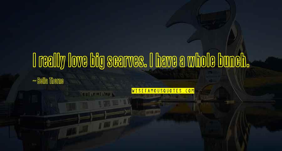 Ispunjenje Svake Quotes By Bella Thorne: I really love big scarves. I have a