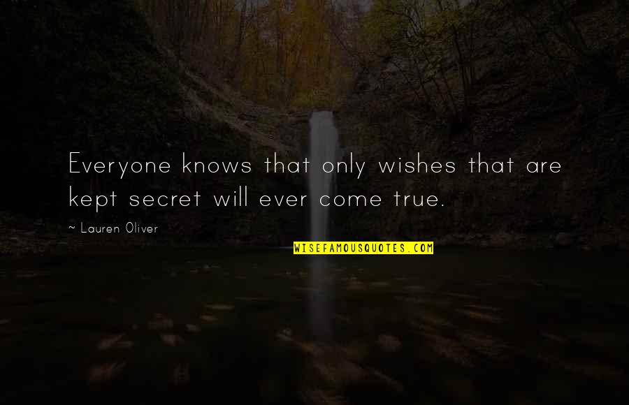 Israel Meir Lau Quotes By Lauren Oliver: Everyone knows that only wishes that are kept