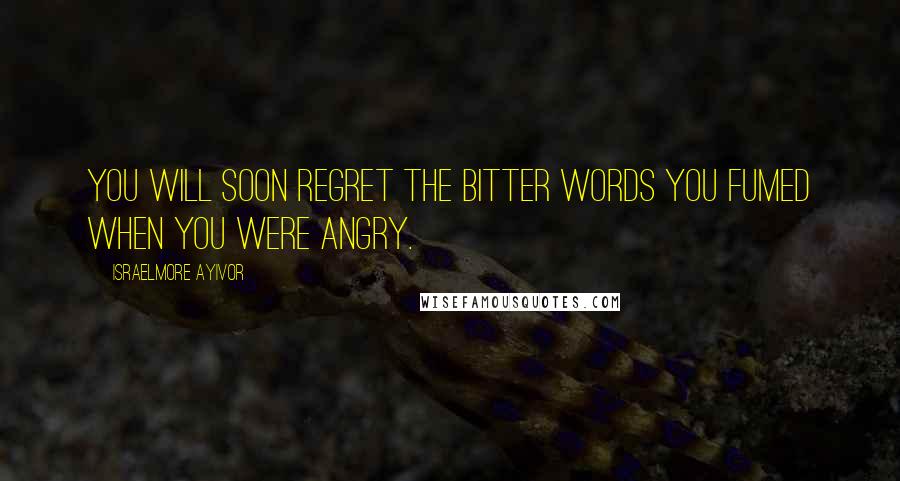 Israelmore Ayivor quotes: You will soon regret the bitter words you fumed when you were angry.