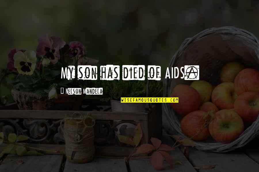 Isshin Bleach Quotes By Nelson Mandela: My son has died of AIDS.