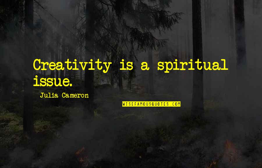 Issue Quotes By Julia Cameron: Creativity is a spiritual issue.