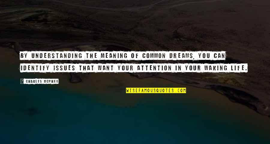 Issues In Life Quotes By Charles McPhee: By understanding the meaning of common dreams, you Issues In Life Quotes By Charles McPhee: By understanding the meaning of common dreams, you