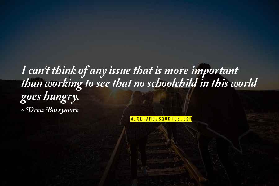 Issues In The World Quotes By Drew Barrymore: I can't think of any issue that is