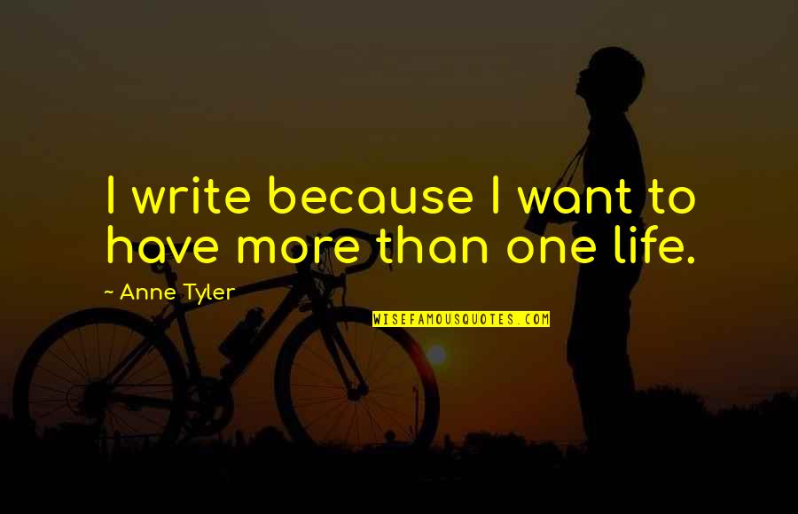 Ist Anniversary Love Quotes By Anne Tyler: I write because I want to have more