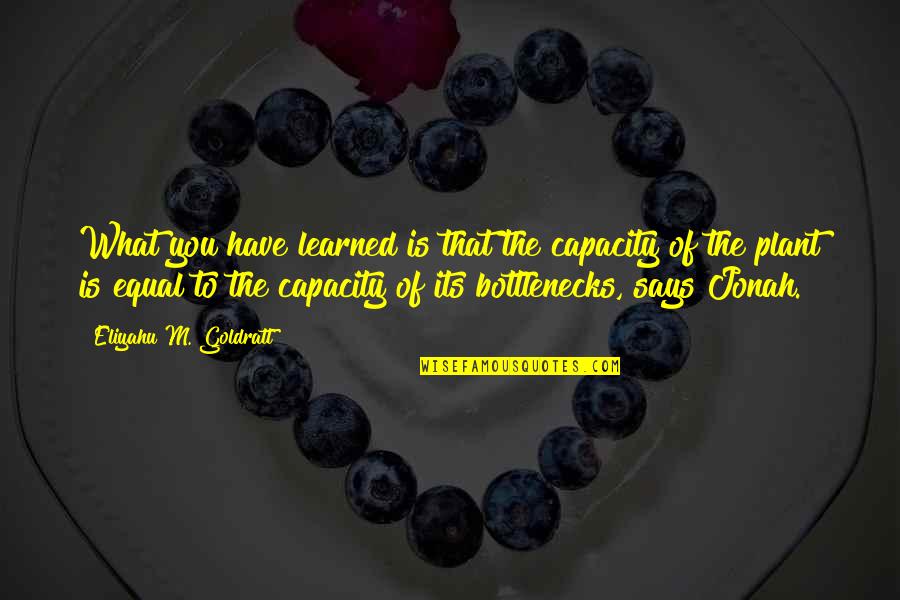 Ist Quotes By Eliyahu M. Goldratt: What you have learned is that the capacity Ist Quotes By Eliyahu M. Goldratt: What you have learned is that the capacity