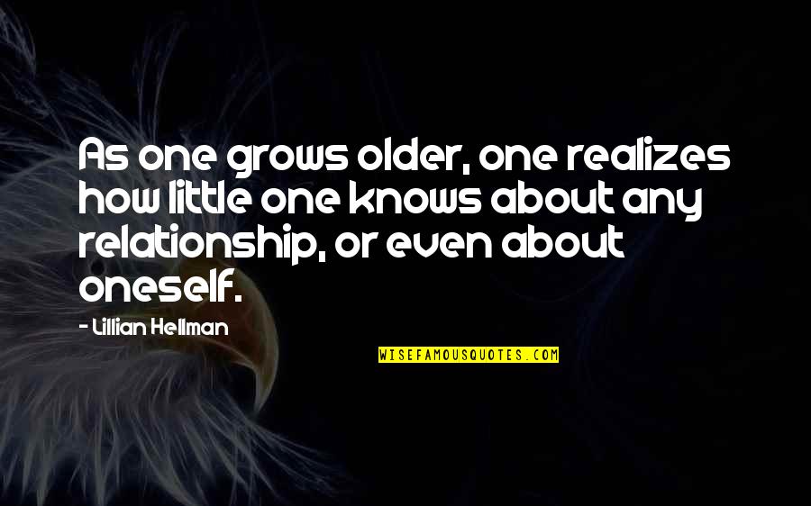 Istar Optical Quotes By Lillian Hellman: As one grows older, one realizes how little