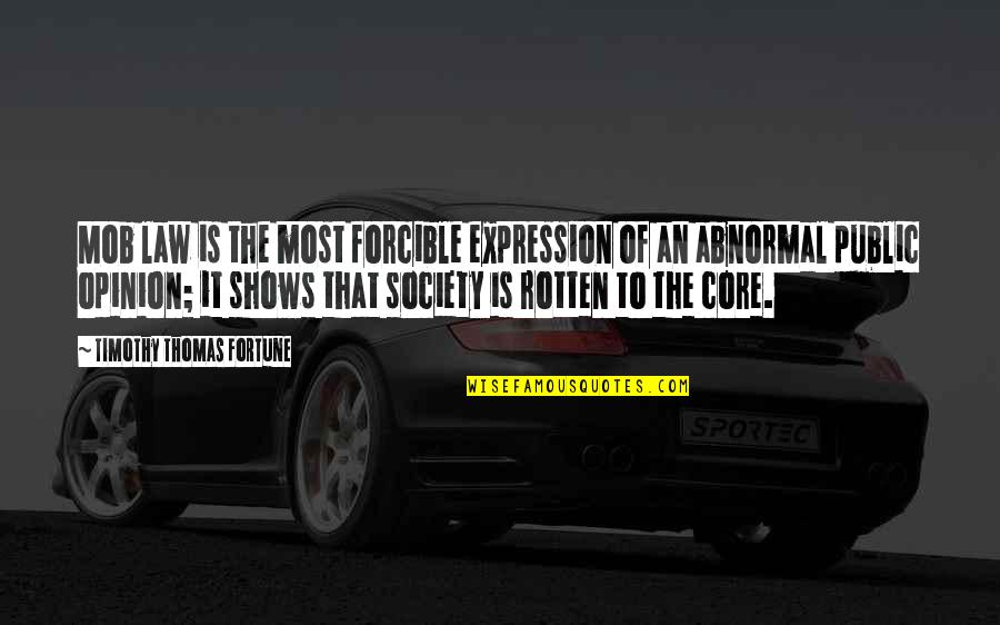 Istration Quotes By Timothy Thomas Fortune: Mob law is the most forcible expression of