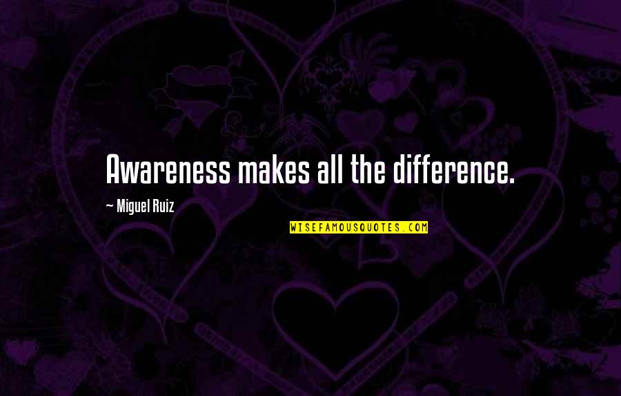 Isyou Quotes By Miguel Ruiz: Awareness makes all the difference.