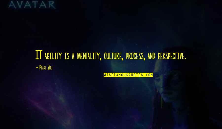 It Agility Quotes By Pearl Zhu: IT agility is a mentality, culture, process, and