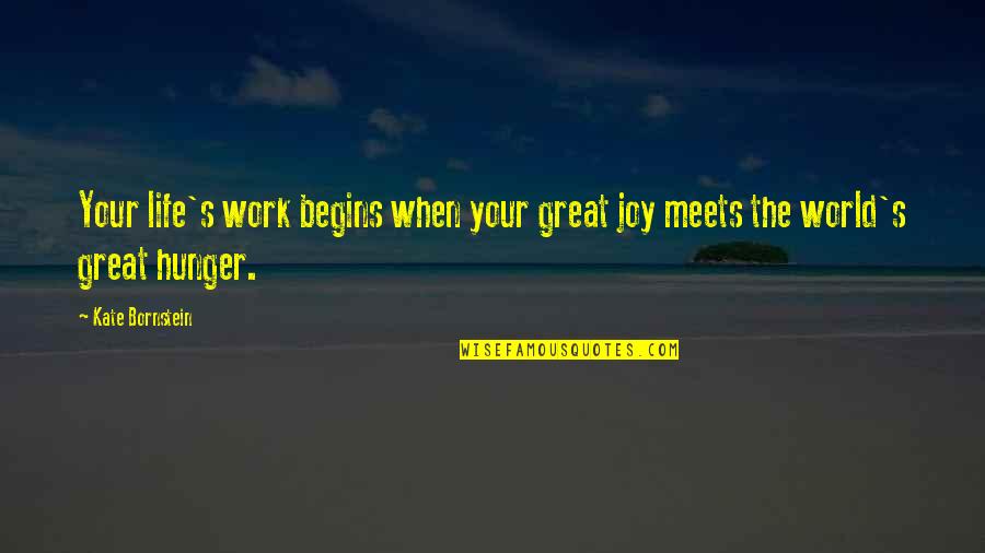 It Aint Bragging If You Can Do It Quote Quotes By Kate Bornstein: Your life's work begins when your great joy
