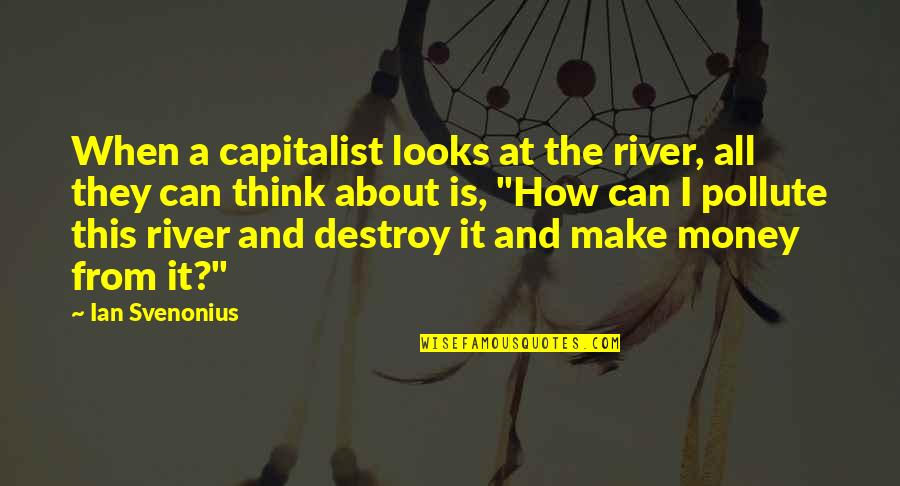 It All About Money Quotes By Ian Svenonius: When a capitalist looks at the river, all