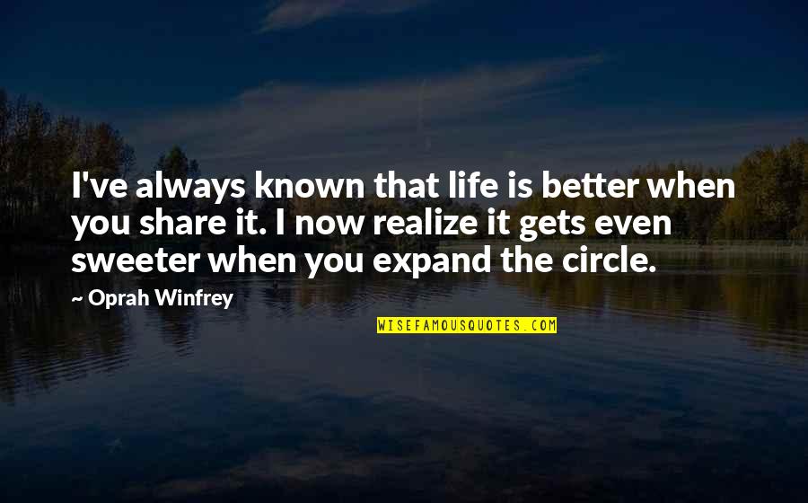 It Always Gets Better Quotes By Oprah Winfrey: I've always known that life is better when