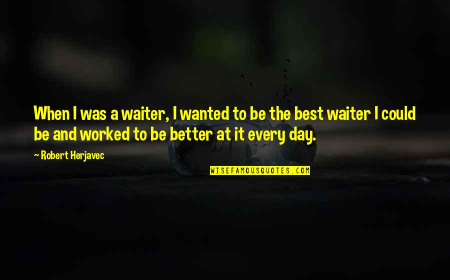 It Could Be Better Quotes By Robert Herjavec: When I was a waiter, I wanted to